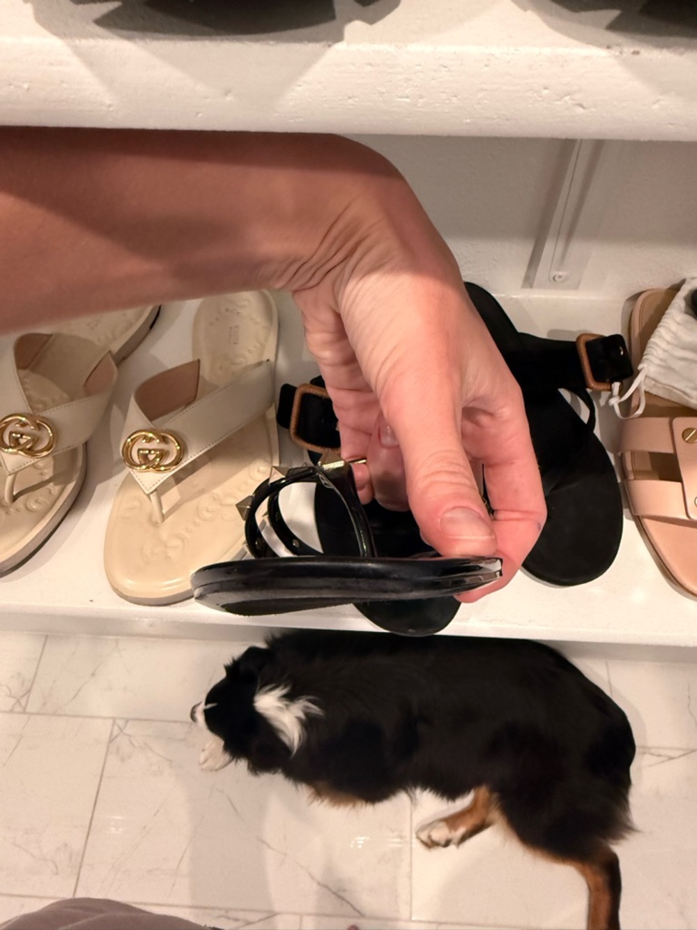 Valentino Garavani Black Rockstud Jelly Slide Sandals - Picture 4 of 4